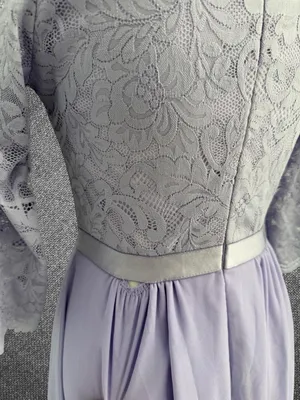 Miusol Lavender Lace Chiffon A-Line Formal Maxi Dress Size 9 thumbnail 5