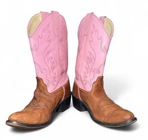 Old West Pink Leather Western Cowboy Boots Women’s Approx 7.5 thumbnail 1