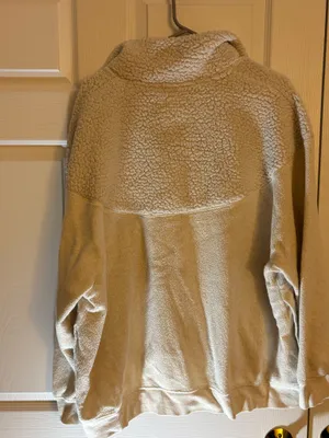 Aerie Women’s Sherpa Pullover Quarter-Zip Cream L thumbnail 4