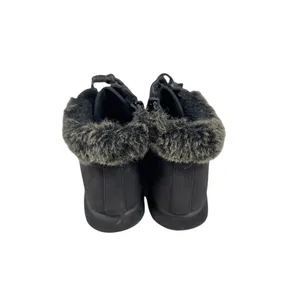 Karen Scott Black Faux Fur Lined Hiking Boots Cozy Winter Lace Up Zip‎ thumbnail 4