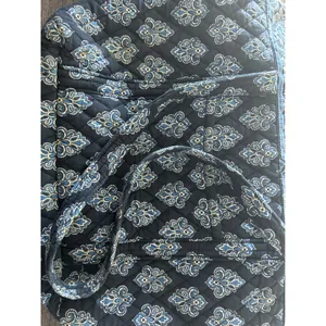 Vera Bradley Tote Bag Womens Large Blue Night and Day Quilted Cotton Excellent thumbnail 3