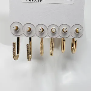 NWT Sugarfix by Baublebar Gold-Tone 3 Pack Oblong Hoop Post Earring Set Women's thumbnail 3