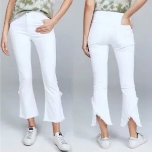 Citizens Of Humanity White Drew Fray Hem Cropped Jeans Size 26 thumbnail 2