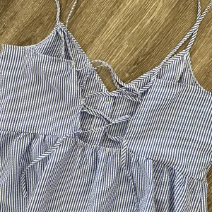H&M button front midi dress striped blue white coastal sundress 10 large thumbnail 6