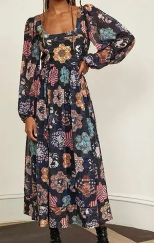 La Ligne Patchwork Quilt Maxi Dress Size XS Blue thumbnail 1