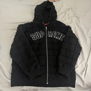Supreme Reverse Patchwork Zip Up Hooded Sweatshirt thumbnail 2