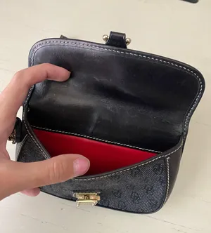 Vintage Dooney and Bourke monogrammed leather trim black wristlet wallet thumbnail 8