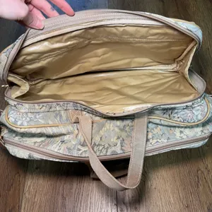 French Luggage Co Vintage Floral Tapestry Carry On Bag Travel Tote Made in USA thumbnail 11