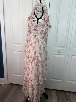 Altar'd State White Maxi Dress with Pink Floral Print thumbnail 8