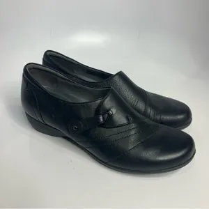 Dansko Franny‎ black leather slip on shoes loafers women's size 40 professional thumbnail 2