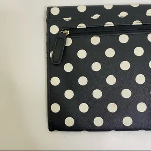 Black White Poka Dot Envelope Clutch Wristlet thumbnail 6