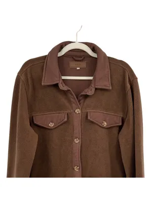 Blanknyc Brown Sherpa Shacket Jacket Size XL Utilitarian Cabincore Minimalist thumbnail 3