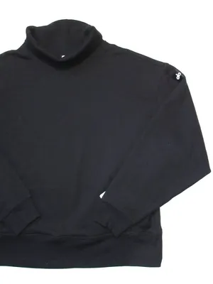 NWT Alo Hazy Mock Neck Pullover in Black Oversized Fleece Sweatshirt M thumbnail 3