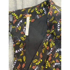 Free People Romper Womens Black Floral Leaf Print Open Back Flutter Sleeve 12 thumbnail 4
