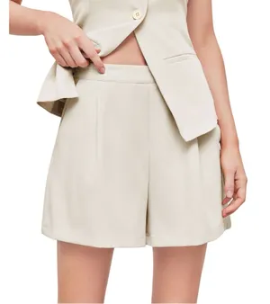NWOT Cider Woven Mid Rise Solid Pocket Shorts Beige | TAGS CUT OUT SEE NOTES thumbnail 1