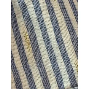 Francescas Blue Rain Striped Smocked Tiered Ruffle‎ Mini Skirt Blue White Gold M thumbnail 5