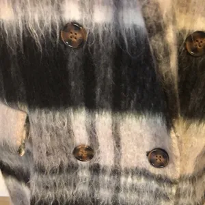 Double breasted plaid wool blend coat Size L thumbnail 3