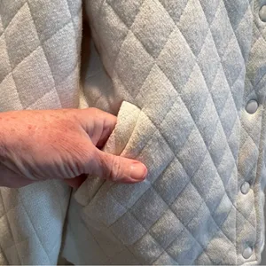 Quilted White cream Puffer Jacket Vero Moda large pockets lined thumbnail 10