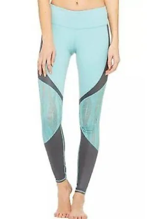ALO Yoga Blue Vitality Mesh Contrast Leggings thumbnail 1