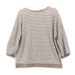 Belle by Kim Gravel Womens Sweatshirt Size‎ M Stripe Nautical 3/4 Sleeve thumbnail 2