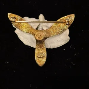 Joan Rivers Vintage Yellow Orchid Brooch thumbnail 2