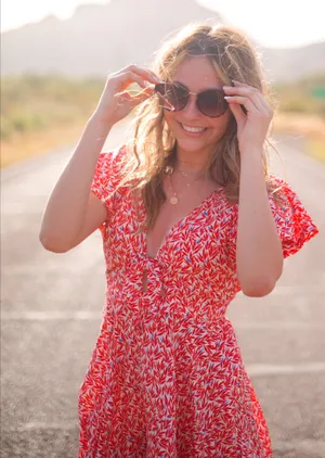 Lulus Red Printed Romper thumbnail 1