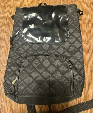 Yankee Candle Small Black Adjustable Quilted Backpack with Drawstring and Pocket thumbnail 1