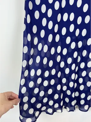 J.Crew New Gwyneth Midi Slip Skirt S Navy White Polka Dot Viscose Chiffon CI644 thumbnail 4