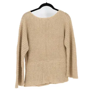 Ralph Lauren Linen Silk Knit Scoop Neck Pullover Sweater Neutral Small thumbnail 3