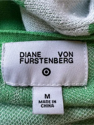 DVF for Target Ginkgo Leaf Green Knit Wrap Dress Mini Sweater Dress Medium M thumbnail 9