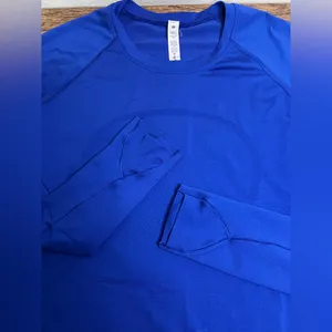 Lululemon Swiftly Tech LS 2.0 Long Sleeve Top Size 8 Blue Thumbholes thumbnail 4