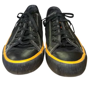 Harley Davidson Sneakers Womens 6.5 Black Orange Low Top Lace Up Casual Shoes‎ thumbnail 2