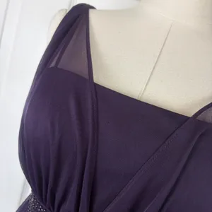 Dressbarn purple beaded waist midi dress thumbnail 3