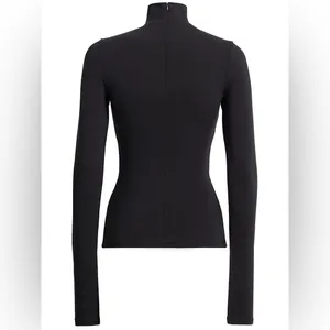 SKIMS NWT (G12) Cotton Jersey Long-Sleeve Stretch Turtleneck | Soot | Size M thumbnail 4