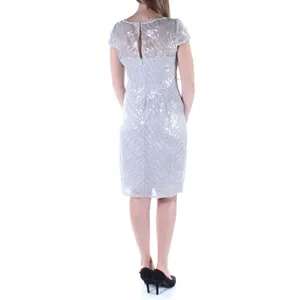NWT Adrianna Papell feather sequin sheath cocktail dress size 14W thumbnail 11