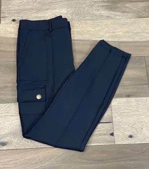 Halara Cargo Pants Size M Navy High Waisted Utility Skinny Stretch Snap Pocket thumbnail 1
