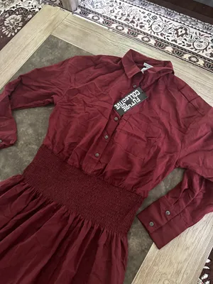 Women's Collared Long Sleeve Smocked Midi Shirtdress - Future Collective thumbnail 5