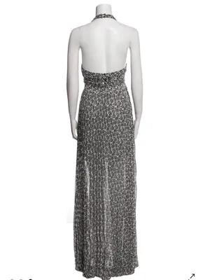 A.L.C. Frank Macpherson tie front halter cut out black and white maxi dress 2 thumbnail 4