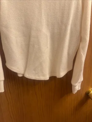 Madewell Cream Waffle Mock-Neck Pullover thumbnail 3
