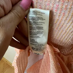Free People Taylor Sequins Asymmetric Ruffle Tube Top WOMENS MEDIUM peach orange thumbnail 7