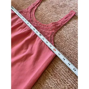 Aerie Pink Lace Trim Tank Top Women’s Size M Medium Floral Mesh Detail thumbnail 3