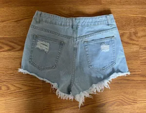 Light Wash High-Waisted Denim Shorts thumbnail 2