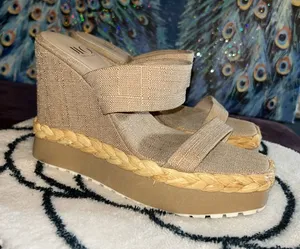 Jennifer Lopez Neutral Beige Wedge Sandals - Unbranded thumbnail 1
