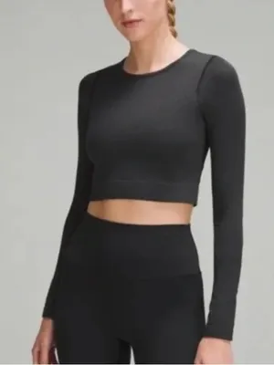 Lululemon Ebb to Street Long Sleeve Ribbed Crop Top thumbnail 1