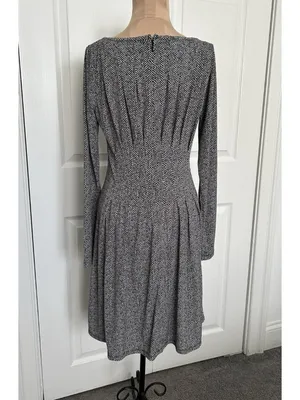 MICHAEL Michael Kors Herringbone-Print Matte-Jersey Dress, Women's Size S thumbnail 3