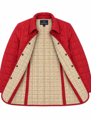 Brooks Brothers Women’s Size 8 Red Quilted Plaid Lined Barn Jacket Coat thumbnail 5