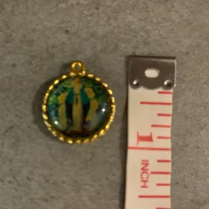 VIRGIN MARY SACRED HEART MEDAL Charm Italian Italy Estate Sale thumbnail 5