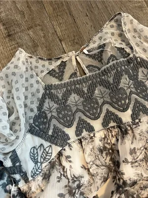 Free people Elsie Sheer Lace Boho Dress in Magnolia Combo thumbnail 8