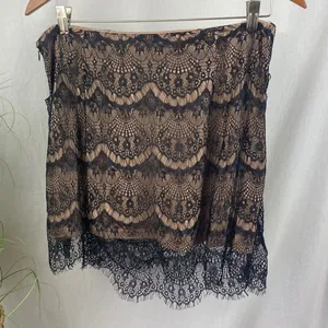 Free People Black & Nude Lace Mini Skirt 8 thumbnail 6