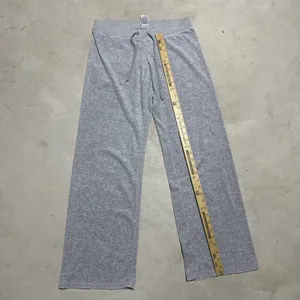 Juicy Couture Women's Gray Knit Jogger Pants Drawstring Pockets Cotton SZ M Y2K thumbnail 6